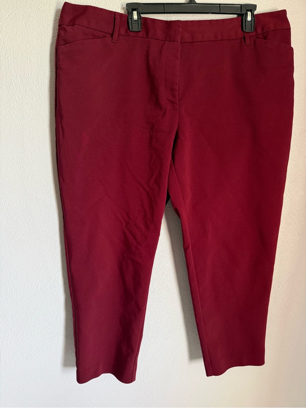 Liz Claiborne Tailored Ponte Ankle Pants - Burgundy